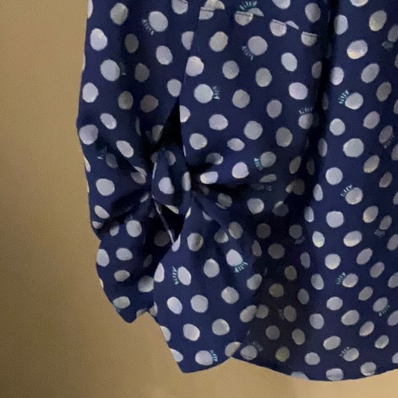 Lilly Pulitzer Royal Purple polka dots casual top pre owned size small - Picture 4 of 8